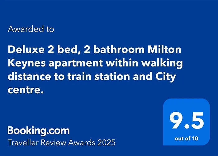 Deluxe 2 Bed, 2 Bathroom Milton Keynes Apartment Within Walking Distance To Train Station And City Centre.